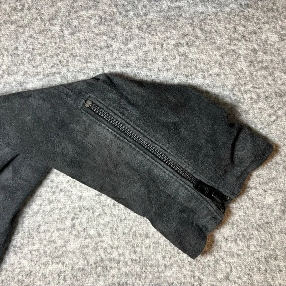 Blank NYC Women’s Suede Moto Jacket Asymmetrical Zip Soft Black Onyx Size L - Picture 9 of 14